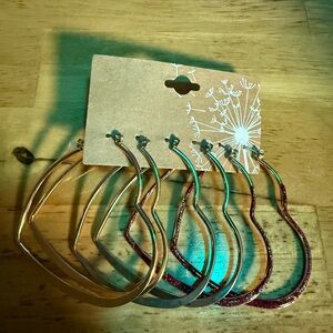Heart Hoop Earrings Set